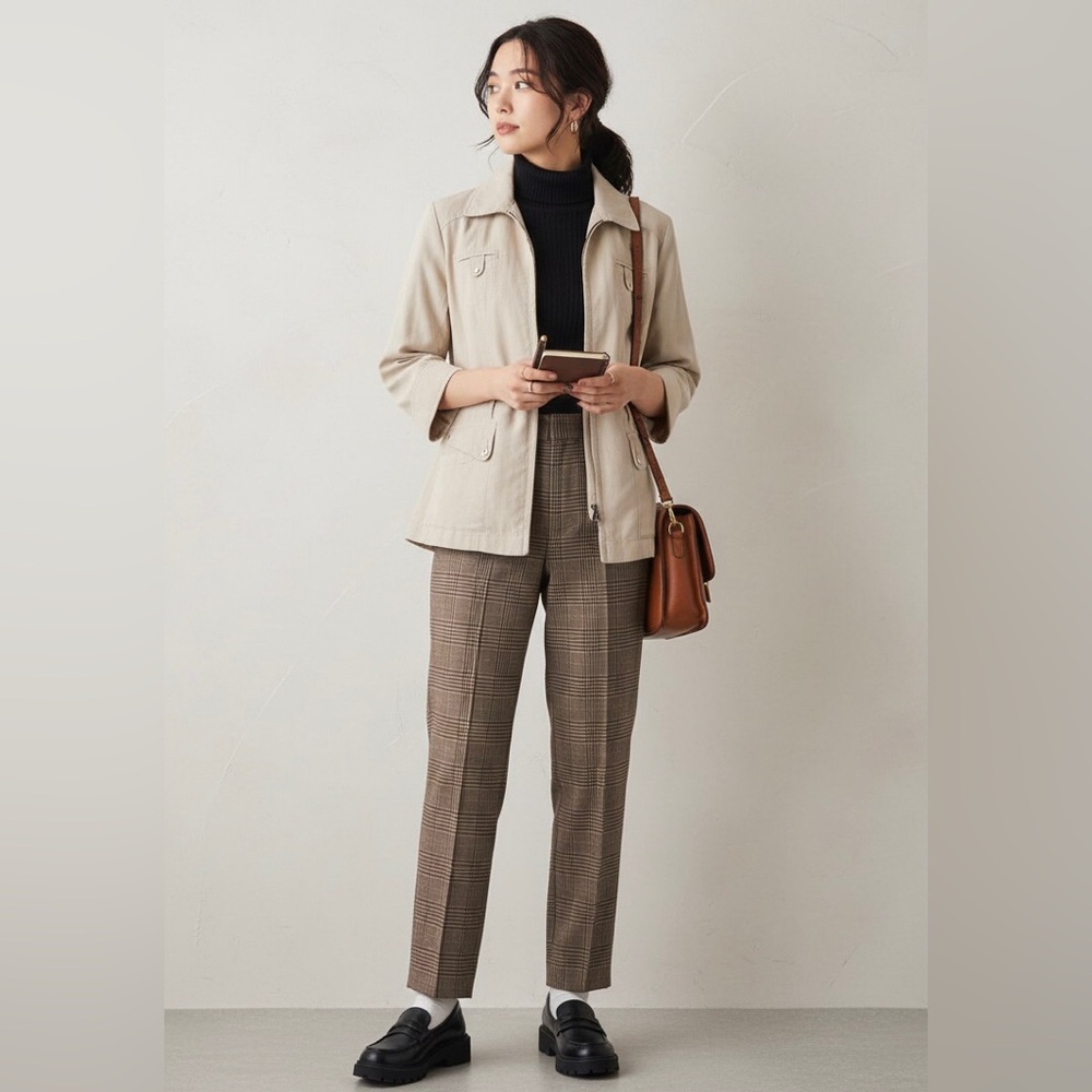 Light Academia Preppy Aesthetic Utility Jacket Belted Beige Shacket Blazer